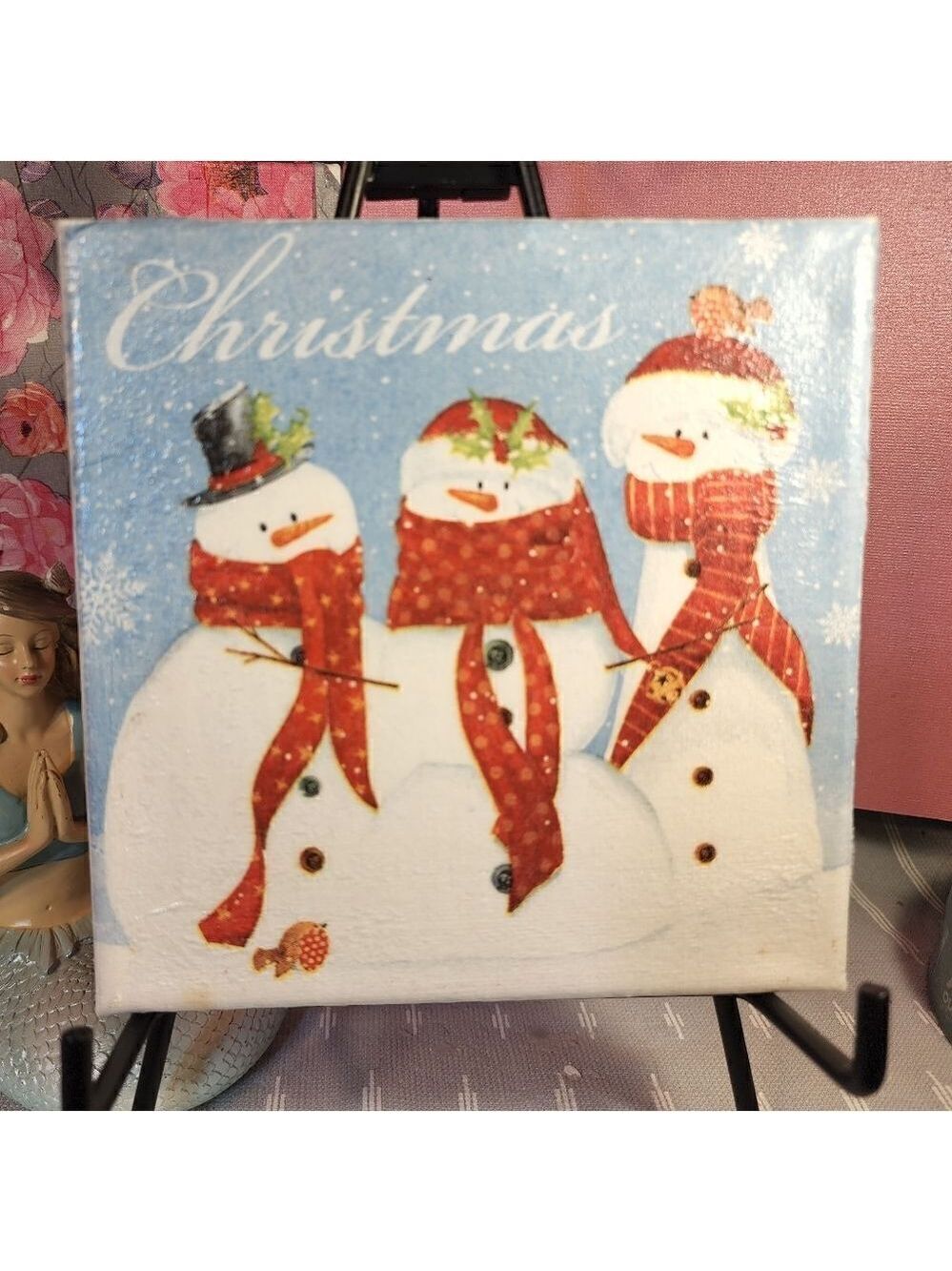 DECOUPAGE CANVAS PRINTS CHRISTMAS SNOWMEN